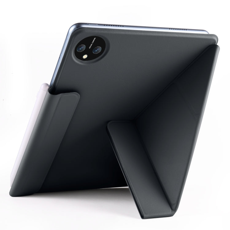 For Honor MagicPad 2 12.3 Fixed Buckle Magnetic Deformation Leather Tablet Case(Black) - Honor by buy2fix | Online Shopping UK | buy2fix