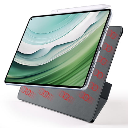 For Honor MagicPad 2 12.3 Fixed Buckle Magnetic Deformation Leather Tablet Case(Black) - Honor by buy2fix | Online Shopping UK | buy2fix