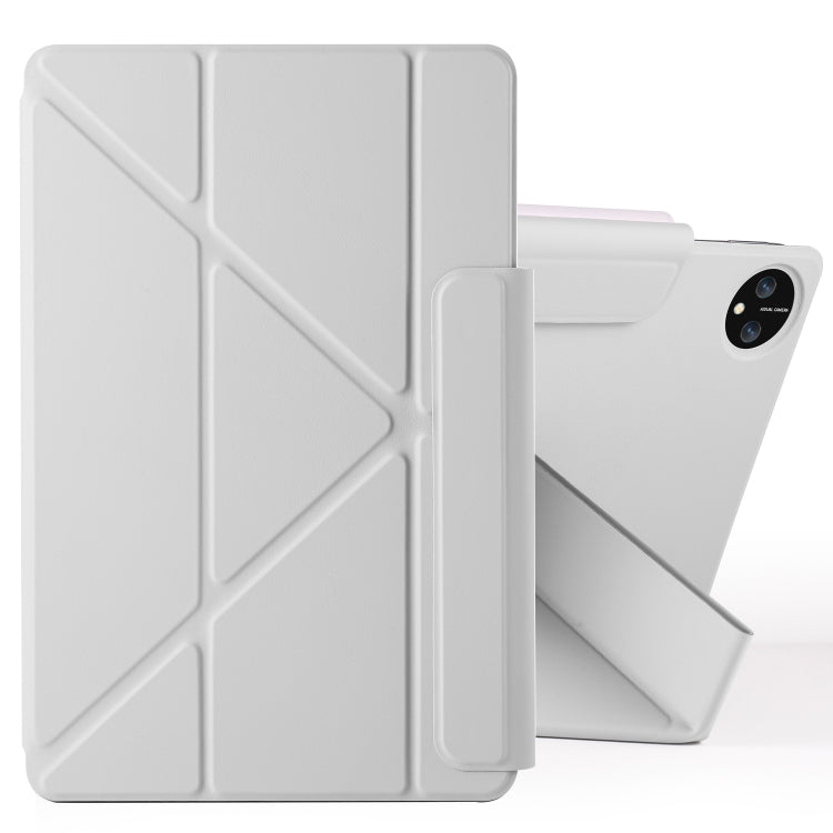 For Honor MagicPad 2 12.3 Fixed Buckle Magnetic Deformation Leather Tablet Case(Grey) - Honor by buy2fix | Online Shopping UK | buy2fix