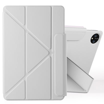 For Honor MagicPad 2 12.3 Fixed Buckle Magnetic Deformation Leather Tablet Case(Grey) - Honor by buy2fix | Online Shopping UK | buy2fix