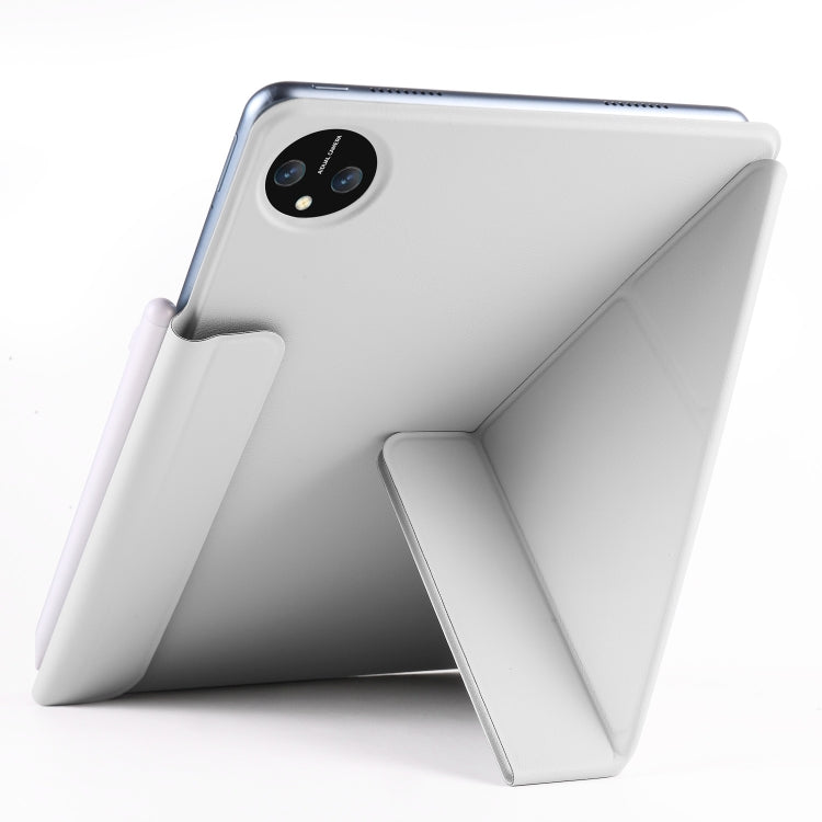 For Honor MagicPad 2 12.3 Fixed Buckle Magnetic Deformation Leather Tablet Case(Grey) - Honor by buy2fix | Online Shopping UK | buy2fix