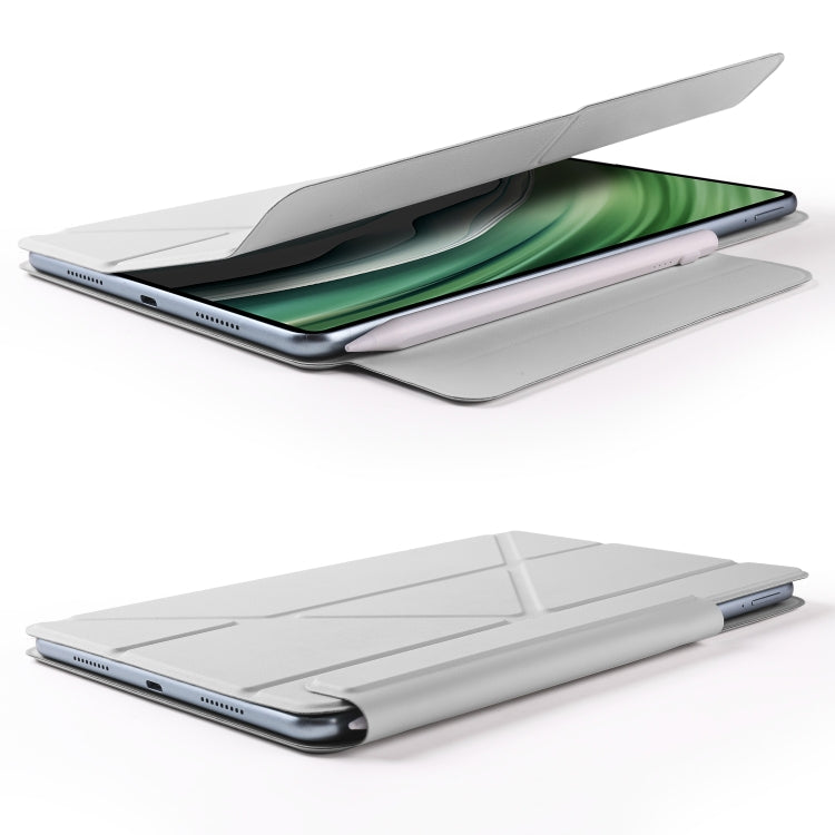 For Honor MagicPad 2 12.3 Fixed Buckle Magnetic Deformation Leather Tablet Case(Grey) - Honor by buy2fix | Online Shopping UK | buy2fix