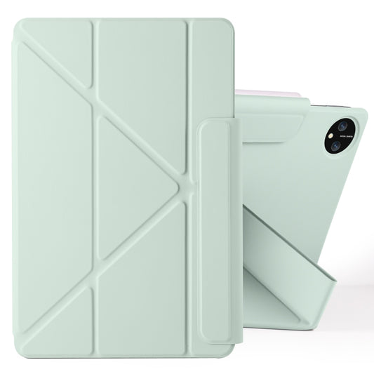 For Honor MagicPad 2 12.3 Fixed Buckle Magnetic Deformation Leather Tablet Case(Baby Green) - Honor by buy2fix | Online Shopping UK | buy2fix