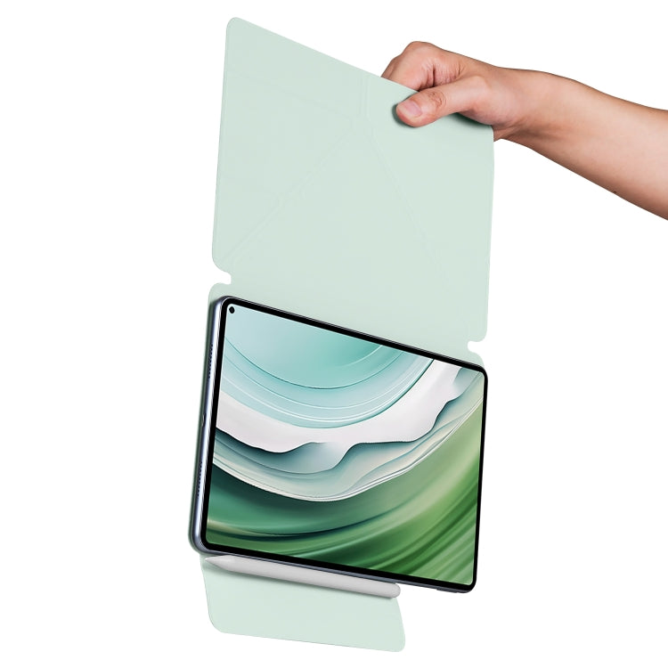 For Honor MagicPad 2 12.3 Fixed Buckle Magnetic Deformation Leather Tablet Case(Baby Green) - Honor by buy2fix | Online Shopping UK | buy2fix