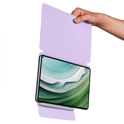 For Honor MagicPad 2 12.3 Fixed Buckle Magnetic Deformation Leather Tablet Case(Taro Purple) - Honor by buy2fix | Online Shopping UK | buy2fix