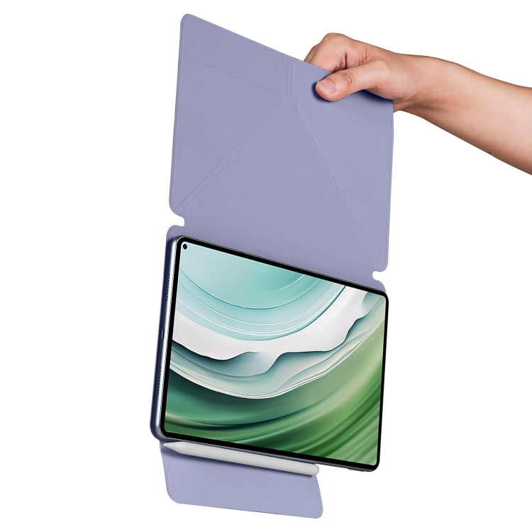 For Honor MagicPad 2 12.3 Fixed Buckle Magnetic Deformation Leather Tablet Case(Lavender Purple) - Honor by buy2fix | Online Shopping UK | buy2fix