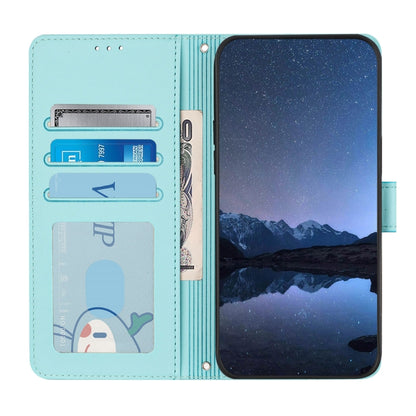 For Redmi K70 Ultra 5G Global Cat Rat Embossed Pattern RFID Leather Phone Case with Lanyard(Mint Green) - Xiaomi Cases by buy2fix | Online Shopping UK | buy2fix