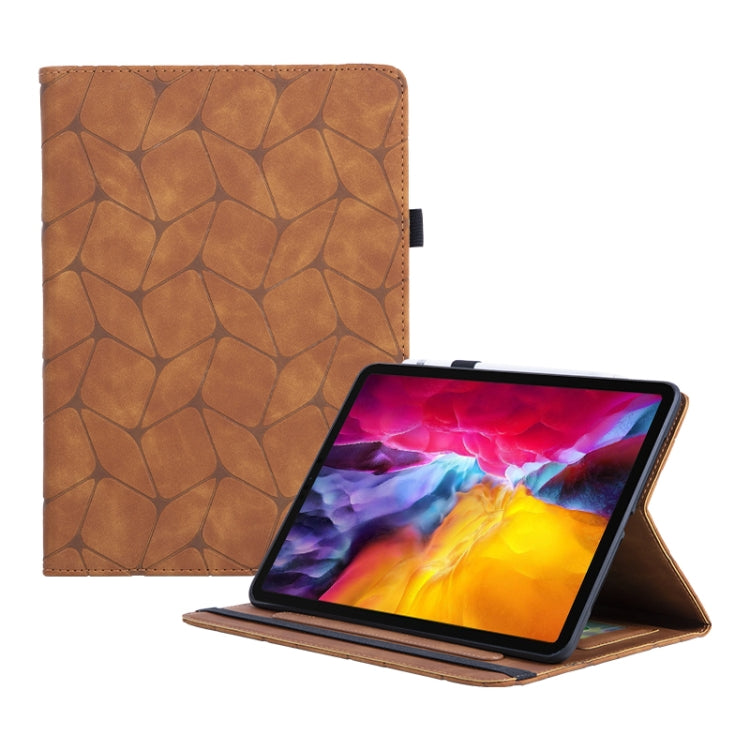 For iPad Pro 11 2022 / 2021 / 2020 Embossed Geometric Leather Smart Tablet Case(Brown) - iPad Pro 11 (2022/2021) Cases by buy2fix | Online Shopping UK | buy2fix