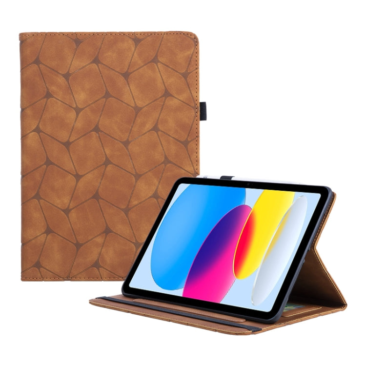 For iPad 2025 / 2022 Embossed Geometric Leather Smart Tablet Case(Brown) - iPad 2025 / 2022 Cases by buy2fix | Online Shopping UK | buy2fix