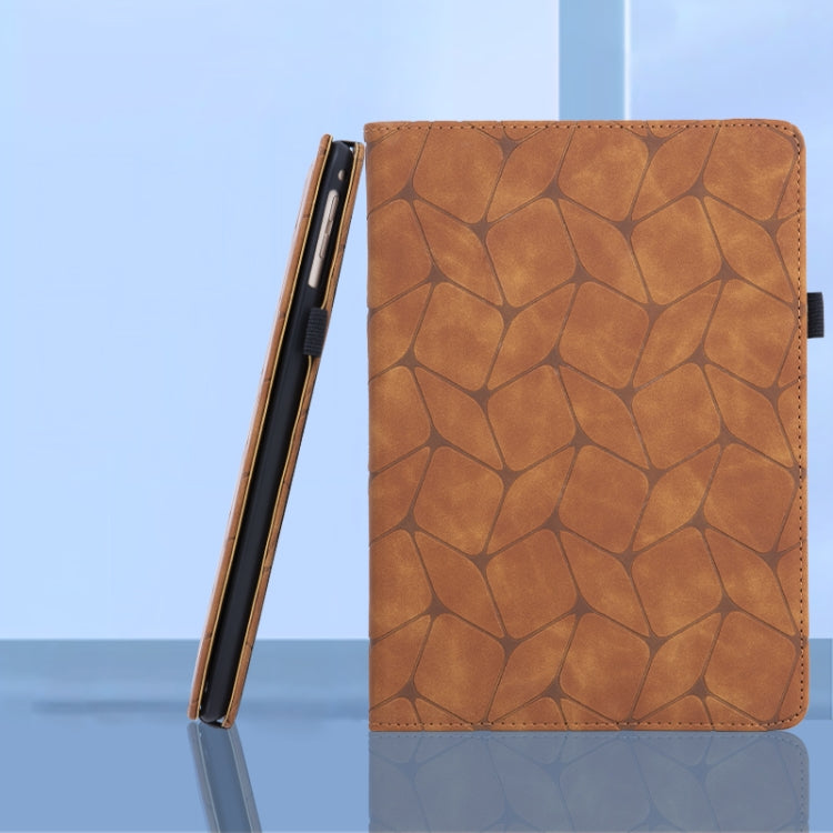 For iPad 2025 / 2022 Embossed Geometric Leather Smart Tablet Case(Brown) - iPad 2025 / 2022 Cases by buy2fix | Online Shopping UK | buy2fix