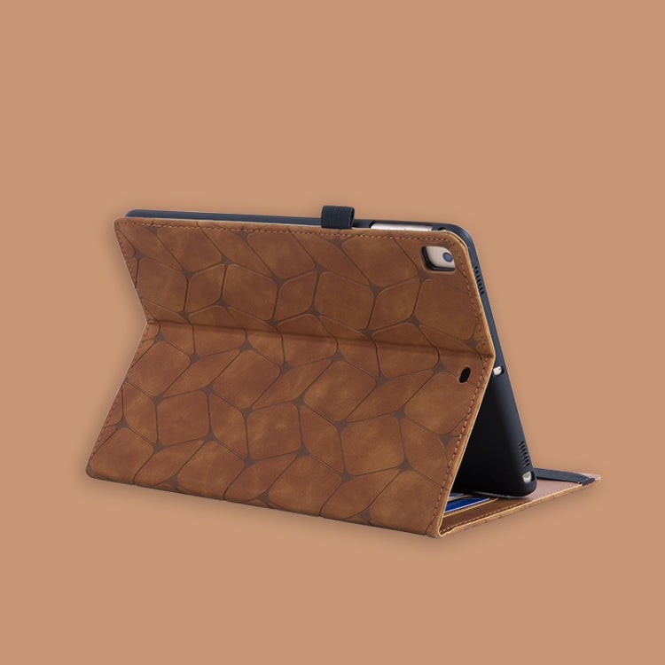 For iPad 2025 / 2022 Embossed Geometric Leather Smart Tablet Case(Brown) - iPad 2025 / 2022 Cases by buy2fix | Online Shopping UK | buy2fix