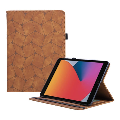 For iPad 10.2 2021 / 2020 / 10.5 Embossed Geometric Leather Smart Tablet Case(Brown) - iPad 10.2 Cases by buy2fix | Online Shopping UK | buy2fix