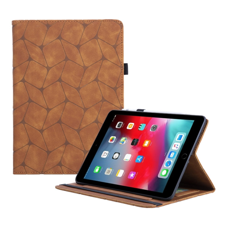 For iPad Air / Air 2 / 9.7 2018 Embossed Geometric Leather Smart Tablet Case(Brown) - iPad 9.7 (2018) & (2017) Cases by buy2fix | Online Shopping UK | buy2fix