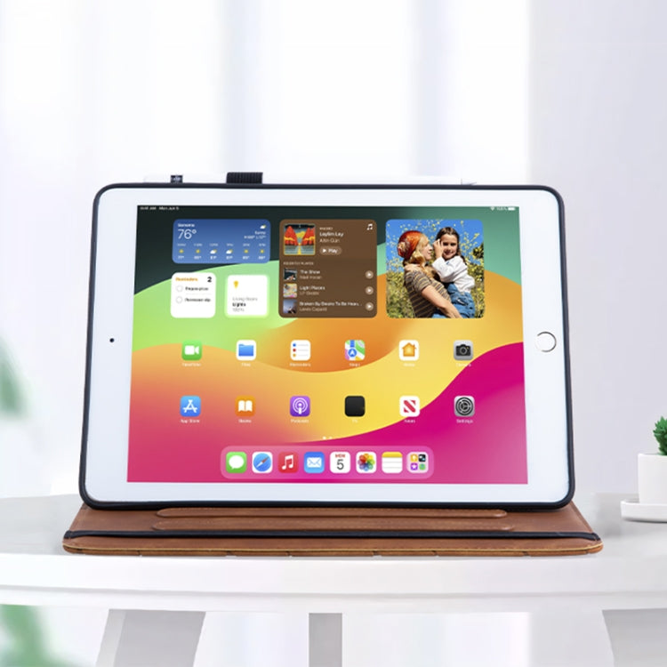 For iPad Air / Air 2 / 9.7 2018 Embossed Geometric Leather Smart Tablet Case(Brown) - iPad 9.7 (2018) & (2017) Cases by buy2fix | Online Shopping UK | buy2fix