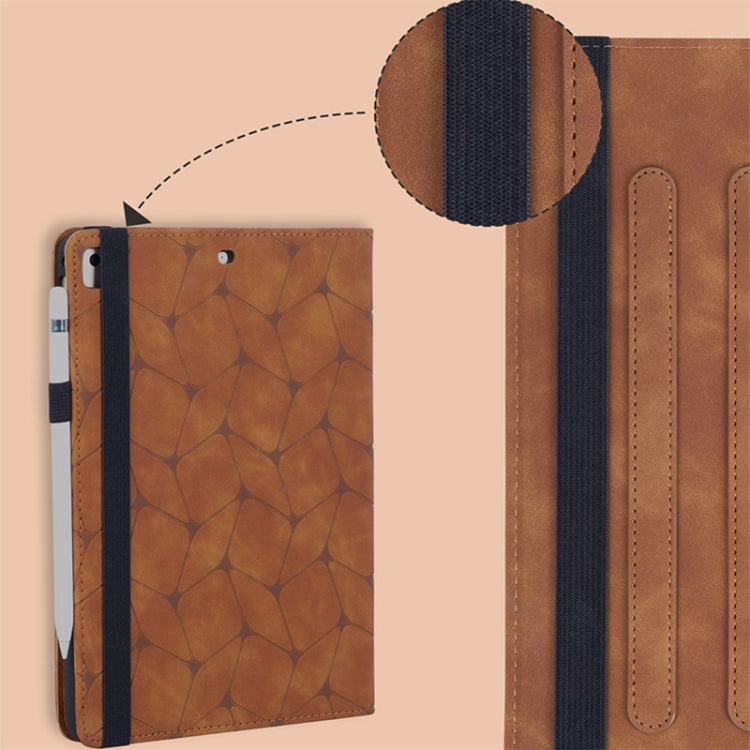 For iPad Air / Air 2 / 9.7 2018 Embossed Geometric Leather Smart Tablet Case(Brown) - iPad 9.7 (2018) & (2017) Cases by buy2fix | Online Shopping UK | buy2fix