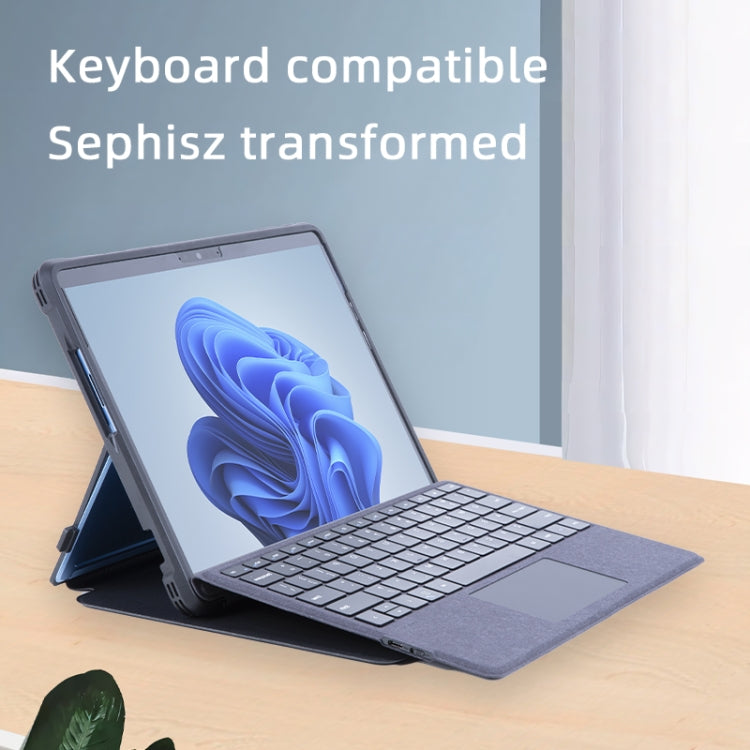 For Microsoft Surface Pro 9 / 10 / 11 Conjoined Acrylic Leather Tablet Case(Black) - Others by buy2fix | Online Shopping UK | buy2fix