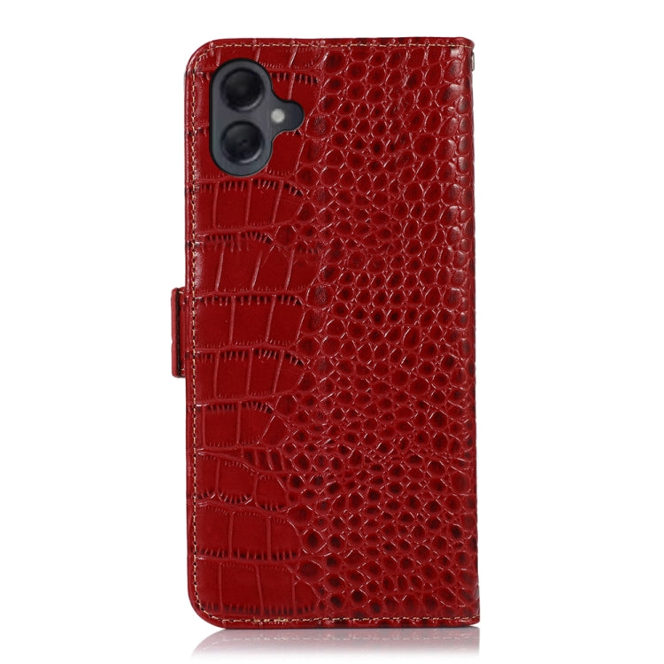 For Samsung Galaxy A06 4G Crocodile Top Layer Cowhide Leather Phone Case(Red) - Galaxy Phone Cases by buy2fix | Online Shopping UK | buy2fix