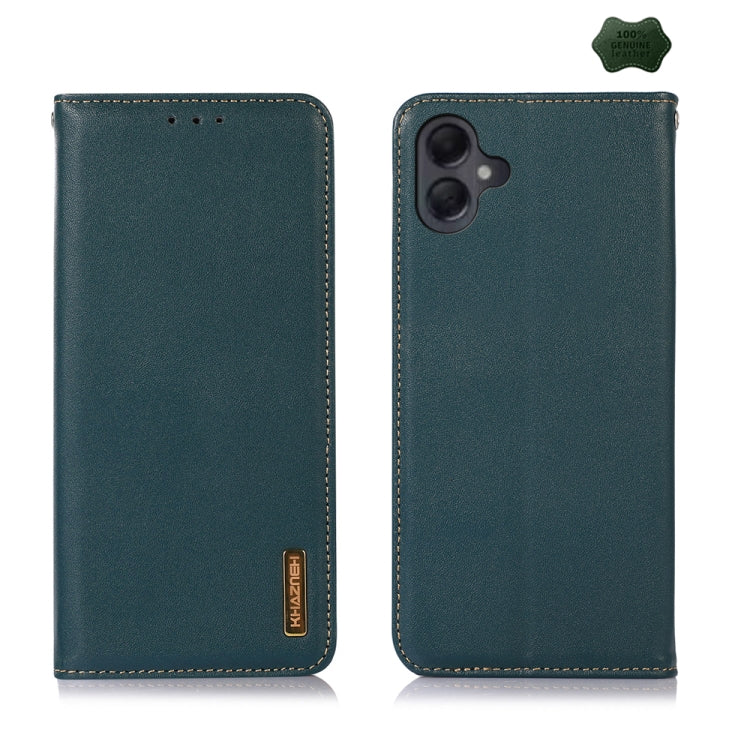 For Samsung Galaxy A06 4G KHAZNEH Nappa Top Layer Cowhide Leather Phone Case(Green) - Galaxy Phone Cases by buy2fix | Online Shopping UK | buy2fix