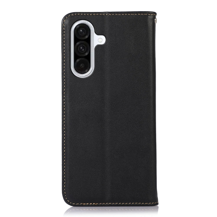 For Samsung Galaxy A36 KHAZNEH Nappa Top Layer Cowhide Leather Phone Case(Black) - Galaxy Phone Cases by buy2fix | Online Shopping UK | buy2fix
