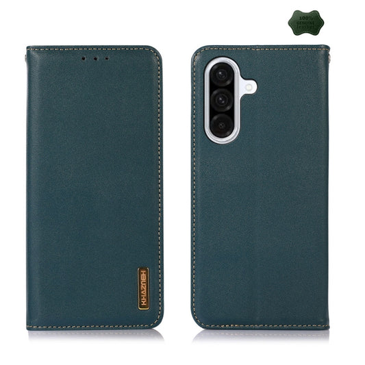 For Samsung Galaxy A26 5G KHAZNEH Nappa Top Layer Cowhide Leather Phone Case(Green) - Galaxy Phone Cases by buy2fix | Online Shopping UK | buy2fix