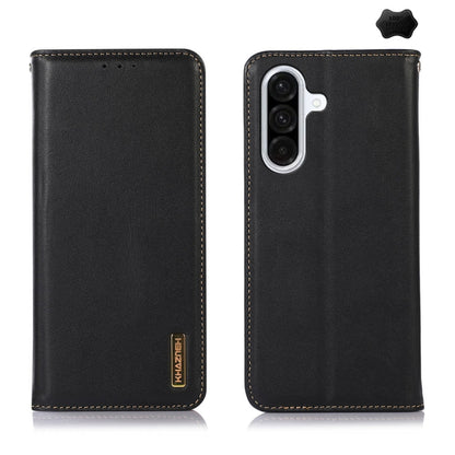 For Samsung Galaxy A26 5G KHAZNEH Nappa Top Layer Cowhide Leather Phone Case(Black) - Galaxy Phone Cases by buy2fix | Online Shopping UK | buy2fix