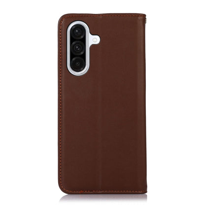 For Samsung Galaxy A26 5G KHAZNEH Nappa Top Layer Cowhide Leather Phone Case(Brown) - Galaxy Phone Cases by buy2fix | Online Shopping UK | buy2fix