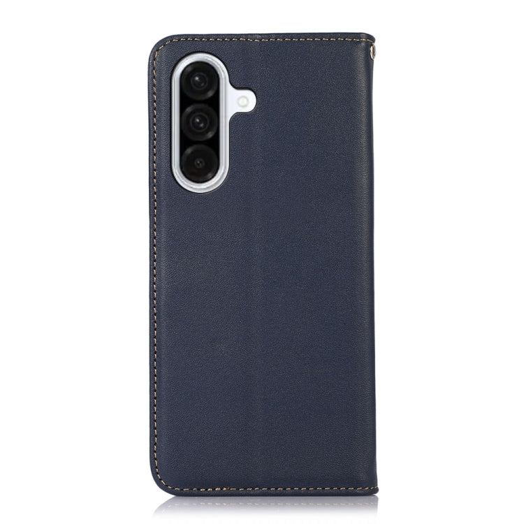 For Samsung Galaxy A56 5G KHAZNEH Nappa Top Layer Cowhide Leather Phone Case(Blue) - Galaxy Phone Cases by buy2fix | Online Shopping UK | buy2fix