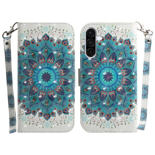 For Galaxy A36 5G / A56 5G 3D Colored Horizontal Flip Leather Phone Case(Peacock Wreath)