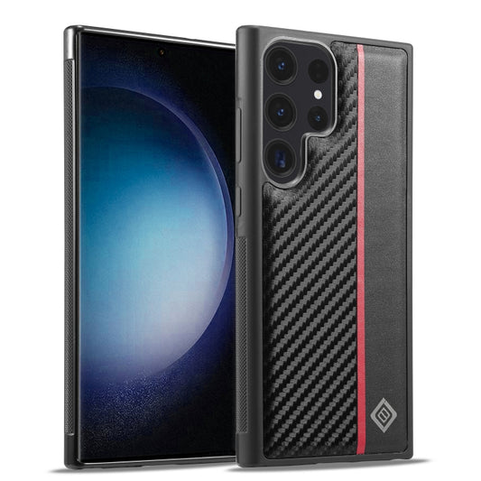 For Samsung Galaxy S25 Ultra 5G LC.IMEEKE 3 in 1 Carbon Fiber Texture Shockproof Phone Case(Black) by LC.IMEEKE