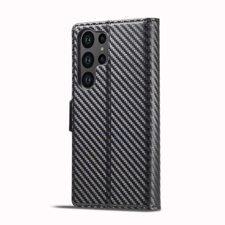 For Samsung Galaxy S25 Ultra 5G LC.IMEEKE Carbon Fiber Leather Phone Case(Vertical Black) by LC.IMEEKE