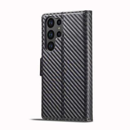For Samsung Galaxy S25 Ultra 5G LC.IMEEKE Carbon Fiber Leather Phone Case(Vertical Black) by LC.IMEEKE