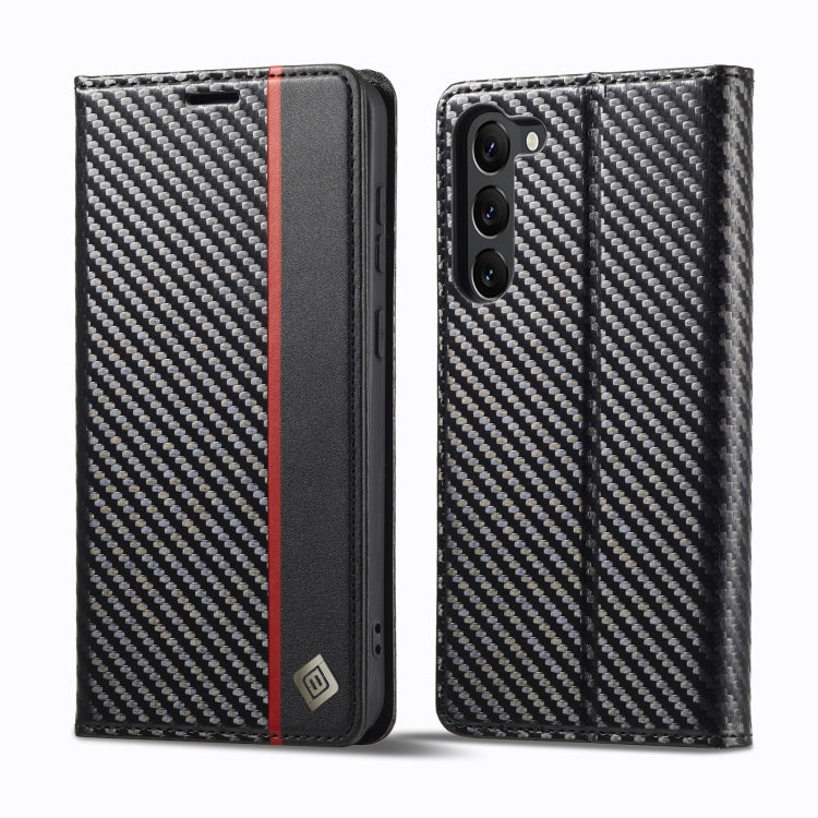 For Samsung Galaxy S25+ 5G LC.IMEEKE Carbon Fiber Leather Phone Case(Vertical Black) by LC.IMEEKE