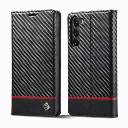 For Samsung Galaxy S25+ 5G LC.IMEEKE Carbon Fiber Leather Phone Case(Horizontal Black) by LC.IMEEKE