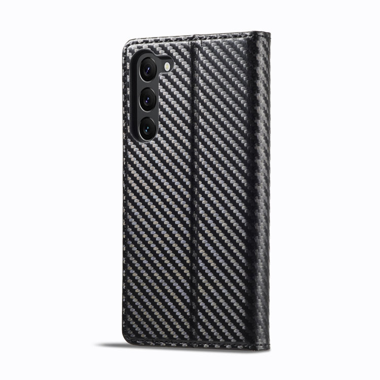 For Samsung Galaxy S25 5G LC.IMEEKE Carbon Fiber Leather Phone Case(Vertical Black) by LC.IMEEKE