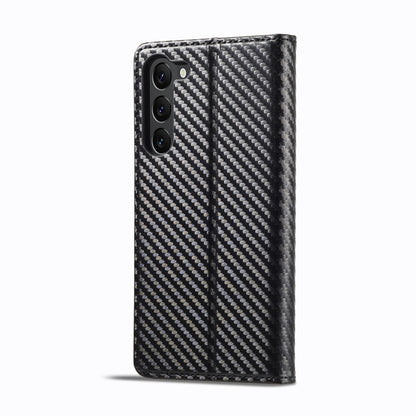 For Samsung Galaxy S25 5G LC.IMEEKE Carbon Fiber Leather Phone Case(Vertical Black) by LC.IMEEKE