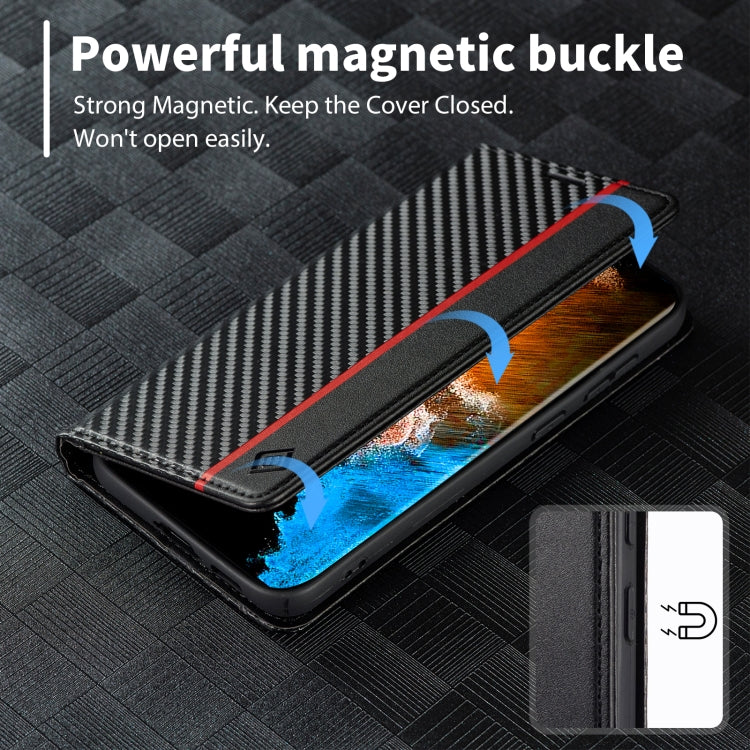 For Samsung Galaxy S25 5G LC.IMEEKE Carbon Fiber Leather Phone Case(Vertical Black) by LC.IMEEKE