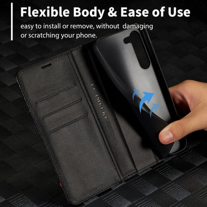 For Samsung Galaxy S25 5G LC.IMEEKE Carbon Fiber Leather Phone Case(Vertical Black) by LC.IMEEKE