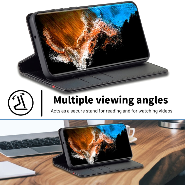 For Samsung Galaxy S25 5G LC.IMEEKE Carbon Fiber Leather Phone Case(Horizontal Black) by LC.IMEEKE