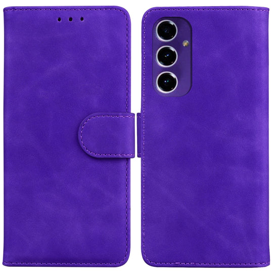 For Galaxy A16 5G Skin Feel Pure Color Flip Leather Phone Case(Purple)