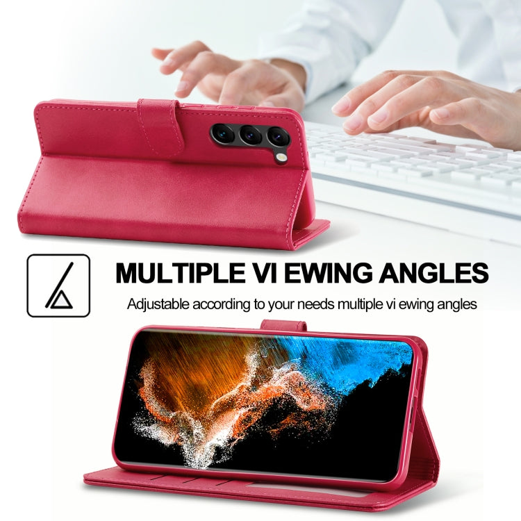 For Samsung Galaxy S25 5G LC.IMEEKE Calf Texture Leather Phone Case(Red) by LC.IMEEKE