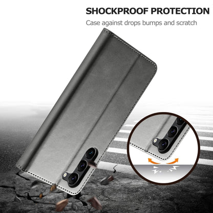 For Samsung Galaxy S25 5G LC.IMEEKE Calf Texture Leather Phone Case(Grey) by LC.IMEEKE