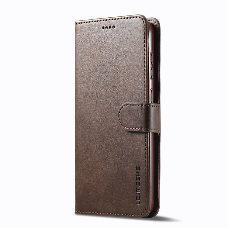 For Samsung Galaxy S25 5G LC.IMEEKE Calf Texture Leather Phone Case(Coffee) by LC.IMEEKE