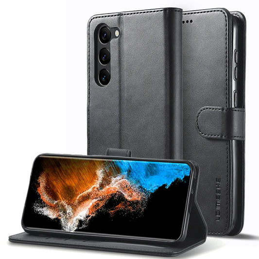 For Samsung Galaxy S25+ 5G LC.IMEEKE Calf Texture Leather Phone Case(Black) by LC.IMEEKE