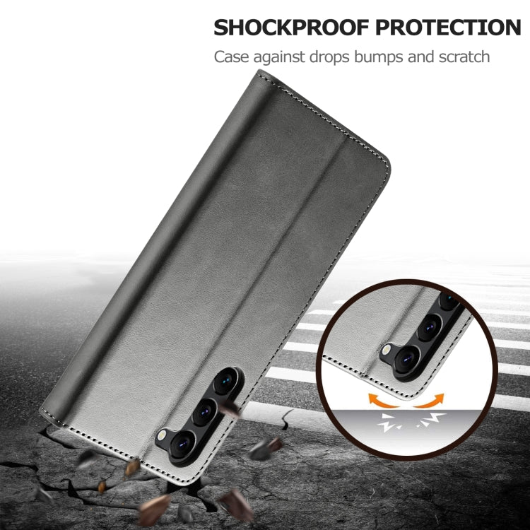 For Samsung Galaxy S25+ 5G LC.IMEEKE Calf Texture Leather Phone Case(Grey) by LC.IMEEKE