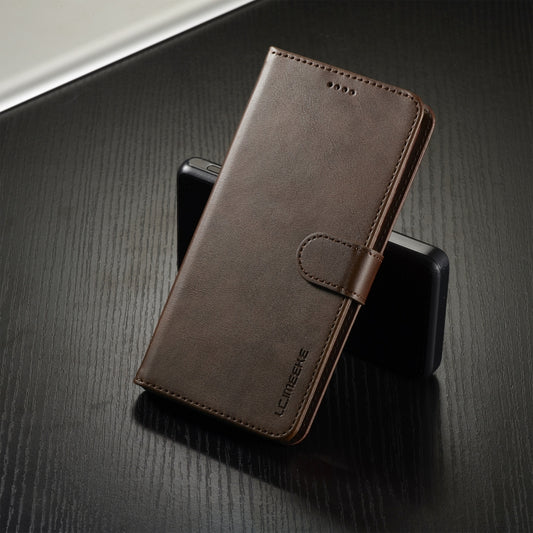 For Samsung Galaxy S25+ 5G LC.IMEEKE Calf Texture Leather Phone Case(Coffee) by LC.IMEEKE