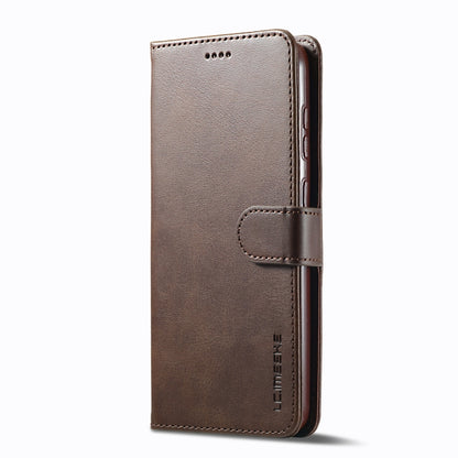 For Samsung Galaxy S25+ 5G LC.IMEEKE Calf Texture Leather Phone Case(Coffee) by LC.IMEEKE