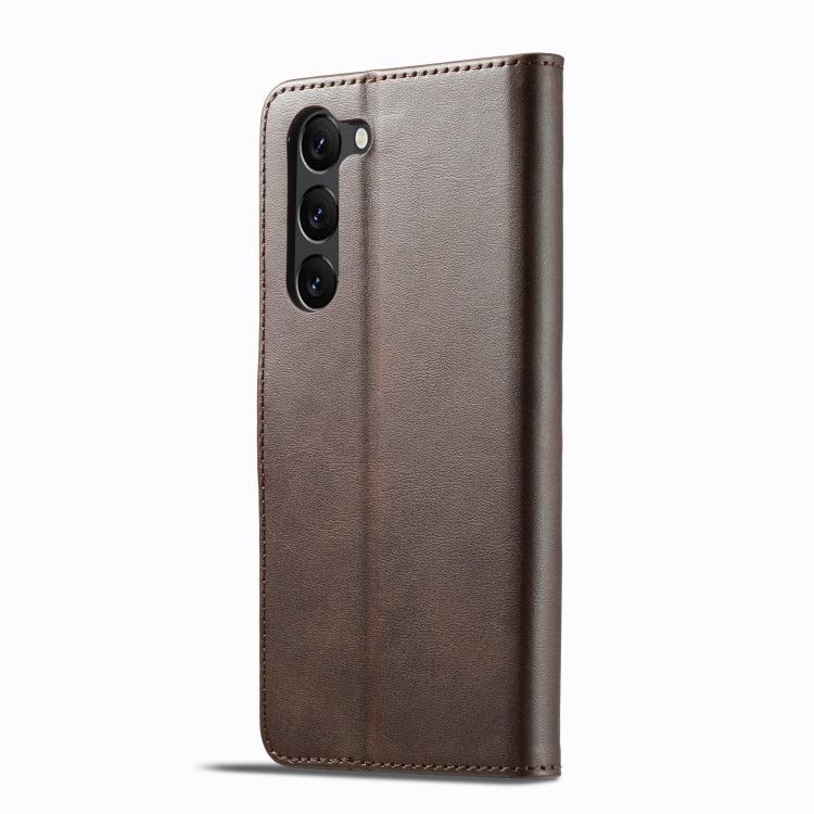 For Samsung Galaxy S25+ 5G LC.IMEEKE Calf Texture Leather Phone Case(Coffee) by LC.IMEEKE