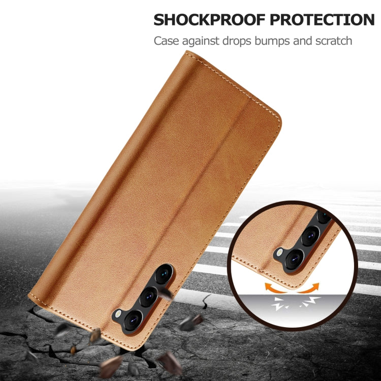 For Samsung Galaxy S25+ 5G LC.IMEEKE Calf Texture Leather Phone Case(Brown) by LC.IMEEKE