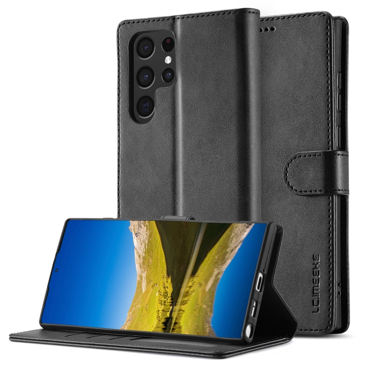 For Samsung Galaxy S25 Ultra 5G LC.IMEEKE Calf Texture Leather Phone Case(Black) by LC.IMEEKE