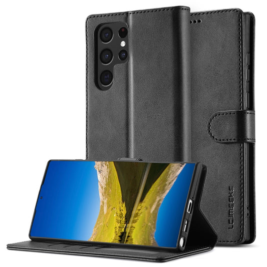 For Samsung Galaxy S25 Ultra 5G LC.IMEEKE Calf Texture Leather Phone Case(Black) by LC.IMEEKE